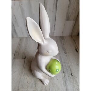 Spring gatherings Easter Bunny Green egg rabbit white home decor figure